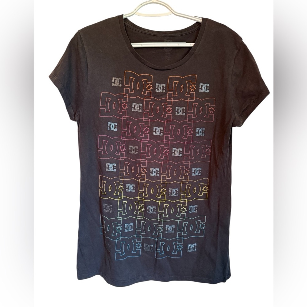 DC Black Multicolor Logo Short Sleeve Tee